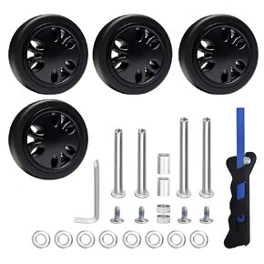 4PC Suitcase Replacement Wheels 2in Spinner Wheel Rubber Mute Flexible Smooth for Damaged Luggage Trolley Caster Repair