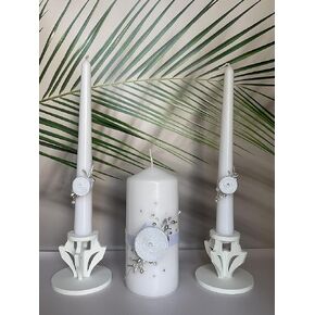 Unity Candle Set for Wedding - Wedding Accessories for Reception and Ceremony - Candle sets - 6 Inch Pillar and 2 10 Inch Tapers - Decorative pillars White -Milk