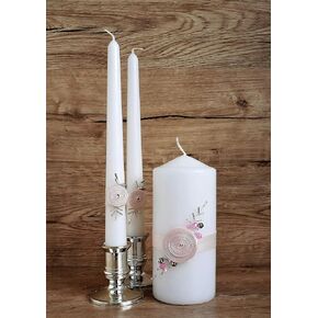 Unity Candle Set for Wedding - Wedding Accessories for Reception and Ceremony - Candle sets - 6 Inch Pillar and 2 10 Inch Tapers - Decorative pillars White -Milk