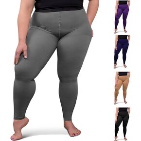 ABSOLUTE SUPPORT Women Plus Size Footless Compression Leggings 20-30 mmHg, Improve Legs Circulation, Swelling & Pain, A717PS