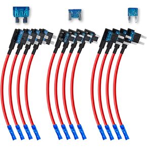 صنبور الصمامات - صنبور منصهر للدائرة الإضافية للسيارة 12 فولت، حامل فيوز شفرة السيارة المطور 12 فولت (جديد 2024)، 15 أمبير صغير ATO ATC ATM APM سيارات شاحنات قوارب تخييم RV فيوز شفرة (9 عبوات) in Kuwait