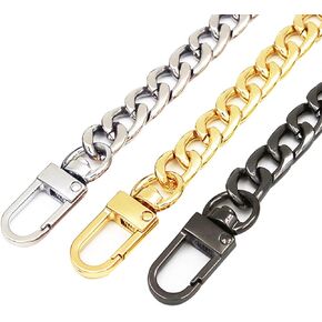 3 Pieces Handbag Chain Straps Bag Strap Replacement Metal Purse Clutches Handles in 15.7 Inches Length for Purse Handbags DIY Crafts