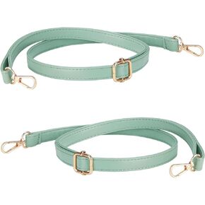 LETURE 2 Pieces PU Leather Purse Straps Replacement for Women, Crossbody Replacement Straps for Handbags, 27-47 Inches (2PCS GREEN)