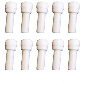 Tube Fitting Stem Straight Connector,1/4" Tube OD x 3/8" Stem OD Straight Push to Connect Plastic Quick Fittings for RODI System. (1/4" Tube OD x 3/8" Stem OD)