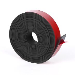 WochiTV Adhesive Solid Rubber Strips, 1" Wide x 1/32" Thick x 180" Long Self Stick Black Neoprene Rubber Rolls Perfect for DIY Insulation Cushion Gasket, Sealing, Liner, Weather Striping