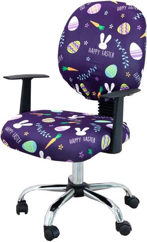 Easter Office Chair Cover - Split Protective & Stretchable Universal Slipcover for Desk Task Chair, Computer Rotating Chair, Armless Chair (Violet) in Kuwait