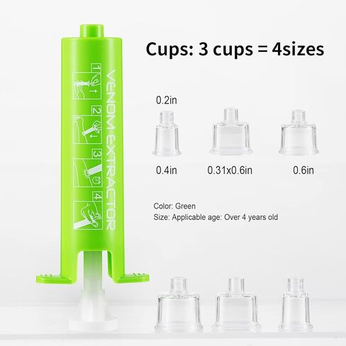 أداة شفط لتخفيف اللدغات، مضخة شفط مستخرج السم، مجموعة لدغات الثعبان، مجموعات النجاة، إسعافات أولية للعض واللسع لإزالة السموم للمشي لمسافات طويلة وحقائب الظهر والتخييم، خالية من المواد الكيميائية (أخضر) in Kuwait