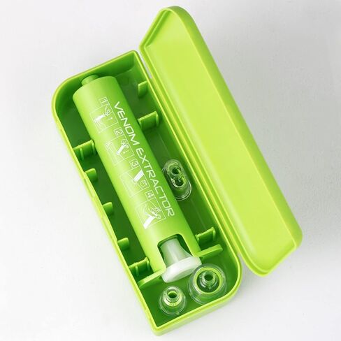 أداة شفط لتخفيف اللدغات، مضخة شفط مستخرج السم، مجموعة لدغات الثعبان، مجموعات النجاة، إسعافات أولية للعض واللسع لإزالة السموم للمشي لمسافات طويلة وحقائب الظهر والتخييم، خالية من المواد الكيميائية (أخضر) in Kuwait