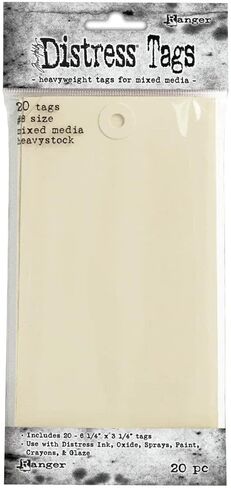 Ranger Mixed Media Tags, Beige, Pack of 20 (TDA53828) in Saudi Arabia