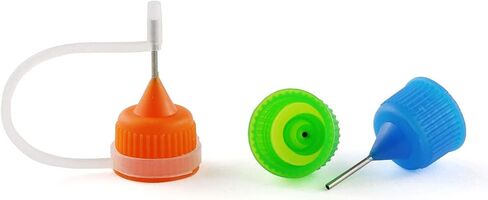 E-outstanding 10pcs Applicator Tips Caps 5 Colors (Black, Red, Blue, Green, Orange) Universal Needle Tip Cover Replacement for Applicator Bottles 5-30ml in Saudi Arabia