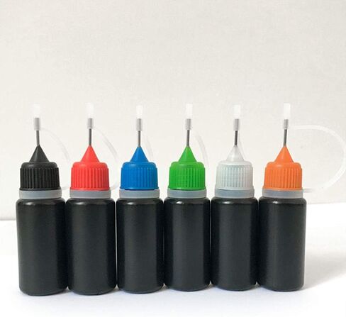E-outstanding 10pcs Applicator Tips Caps 5 Colors (Black, Red, Blue, Green, Orange) Universal Needle Tip Cover Replacement for Applicator Bottles 5-30ml in Saudi Arabia