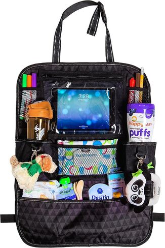 Graco Deluxe Backseat Car Organizer, Kick Mats Back Seat Protector with Tablet Holder, Cup Holders and Convenient Storage Pockets, Waterproof Nylon in Saudi Arabia