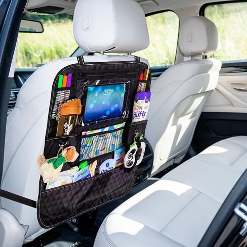 Graco Deluxe Backseat Car Organizer, Kick Mats Back Seat Protector with Tablet Holder, Cup Holders and Convenient Storage Pockets, Waterproof Nylon in Saudi Arabia