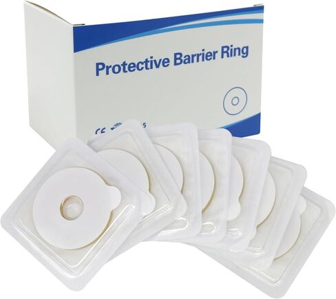 Elastic Moldable Ostomy Barrier Rings- Outer Diameter 2" (48mm) 4mm Thickness -Ostomy Supplies Non-Leaking Seal for Stoma, Sting-Free Hydrocolloid Skin Barrier Extender Ring for Colostomy Bags, 10PCS in Kuwait