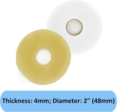 Elastic Moldable Ostomy Barrier Rings- Outer Diameter 2" (48mm) 4mm Thickness -Ostomy Supplies Non-Leaking Seal for Stoma, Sting-Free Hydrocolloid Skin Barrier Extender Ring for Colostomy Bags, 10PCS in Kuwait