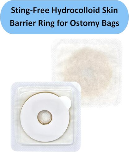 Elastic Moldable Ostomy Barrier Rings- Outer Diameter 2" (48mm) 4mm Thickness -Ostomy Supplies Non-Leaking Seal for Stoma, Sting-Free Hydrocolloid Skin Barrier Extender Ring for Colostomy Bags, 10PCS in Kuwait