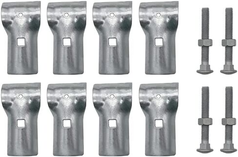 4 قطع 1-3/8"X1-3/8" سلسلة ربط السور T المشبك، نهاية السكك الحديدية T المشبك/لوحة T المشابك، مشابك السياج الفولاذية المجلفنة مع البراغي والصواميل in Kuwait