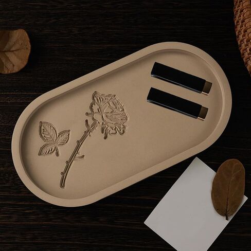 2 PCS Rose Carved Oval Silicone Mold Oval Tray Molds Large Resin Tray Mold Rolling Tray Molds Coaster Epoxy Resin Casting Mould DIY Casting Craft Decorating for Craft Jewelry Storage Home Decoration in Saudi Arabia