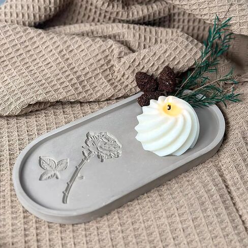 2 PCS Rose Carved Oval Silicone Mold Oval Tray Molds Large Resin Tray Mold Rolling Tray Molds Coaster Epoxy Resin Casting Mould DIY Casting Craft Decorating for Craft Jewelry Storage Home Decoration in Saudi Arabia