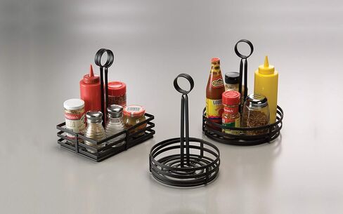 سلة رف بهار مستطيلة الشكل من الحديد المطاوع FWC68 من أمريكان ميتال كرافت مع مقبض عرض، 15.24 سم × 20.32 سم، أسود (عبوة من 6 قطع) in Kuwait