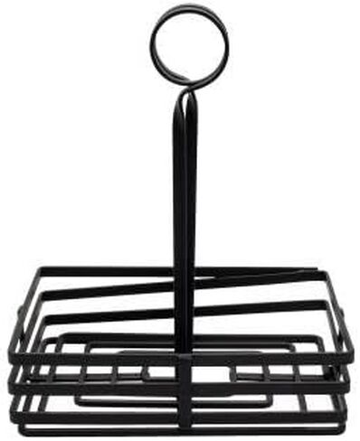 سلة رف بهار مستطيلة الشكل من الحديد المطاوع FWC68 من أمريكان ميتال كرافت مع مقبض عرض، 15.24 سم × 20.32 سم، أسود (عبوة من 6 قطع) in Kuwait