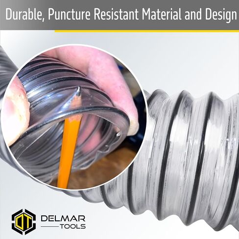 خرطوم تجميع المكنسة الكهربائية والغبار مقاس 2.5 بوصة × 20 قدمًا، يتضمن 4 مشابك خرطوم، يوسع مدى وصول مكنستك الكهربائية، تصميم متين ومرن in Kuwait