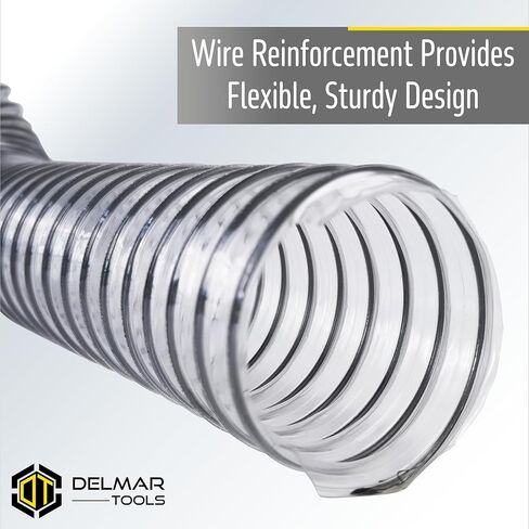 خرطوم تجميع المكنسة الكهربائية والغبار مقاس 2.5 بوصة × 20 قدمًا، يتضمن 4 مشابك خرطوم، يوسع مدى وصول مكنستك الكهربائية، تصميم متين ومرن in Kuwait