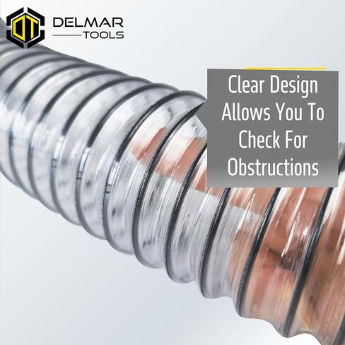 خرطوم تجميع المكنسة الكهربائية والغبار مقاس 2.5 بوصة × 20 قدمًا، يتضمن 4 مشابك خرطوم، يوسع مدى وصول مكنستك الكهربائية، تصميم متين ومرن in Kuwait