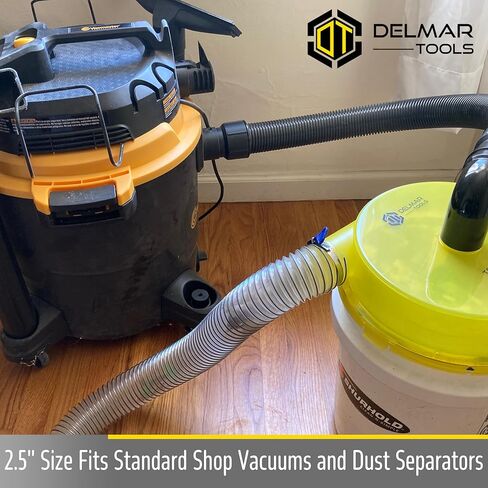 خرطوم تجميع المكنسة الكهربائية والغبار مقاس 2.5 بوصة × 20 قدمًا، يتضمن 4 مشابك خرطوم، يوسع مدى وصول مكنستك الكهربائية، تصميم متين ومرن in Kuwait