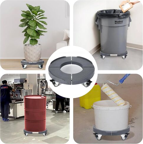 W B D WEIBIDA Trash Can Dolly Wheels Adjustable 15-19 Inch Round Dolly with 4 Wheels Drum Dolly Heavy Duty 440lbs Keg Dolly Large Barrel Dolly Multi Functional Rolling Dolly Cart Plant Dolly in Saudi Arabia