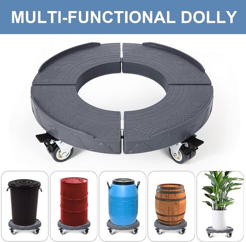 W B D WEIBIDA Trash Can Dolly Wheels Adjustable 15-19 Inch Round Dolly with 4 Wheels Drum Dolly Heavy Duty 440lbs Keg Dolly Large Barrel Dolly Multi Functional Rolling Dolly Cart Plant Dolly in Saudi Arabia