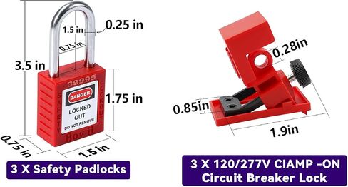 The Boviisky Lockout Tagout Kit Electrical Loto - Safety Padlock, Lockout hasp, Clamp on Circuit Breaker Lockout, Lockout Tagout Tag and Zip Tie. in Saudi Arabia