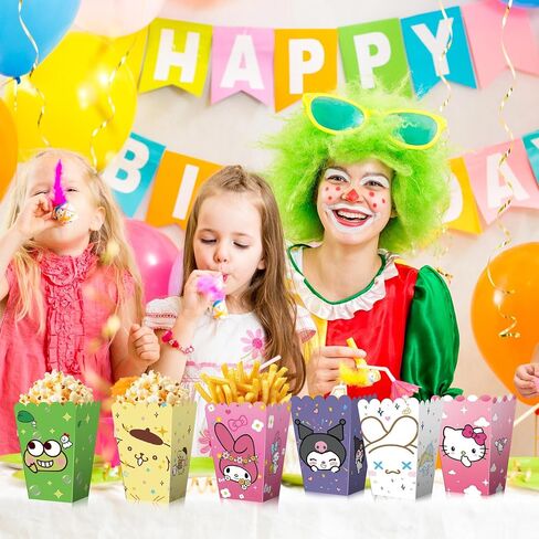 Kitty Party Popcorn Boxes/Bucket - 24 PCS Popcorn Bags for Party Cool Popcorn Bowl kitty and friends Party Favors-Popcorn Containers Popcorn Boxes for Kids Birthday Decorations- 6 Pattern in Saudi Arabia