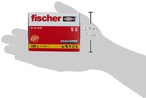 Fischer S6 Nylon Wall Anchor 6x30 mm (7/32" x 1-3/16") (100 Pcs) in Kuwait