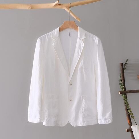 Men's Linen Blazer Lightweight Suit Jackets Two Buttons Casual Sport Coat in Saudi Arabia