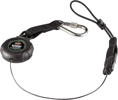 Ergodyne Squids 3001 Retractable Tool Lanyard with Carabiner Mount and Loop Attachment End, Tool Weight Capacity 2 lbs,Black in Saudi Arabia