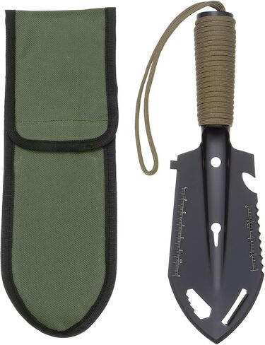 Multifunctional Camping Shovel 9 in 1 Multi-Purpose Backpacking Shovels with Carrying Bag for Outdoor Camping Hiking, Black Khaki in Saudi Arabia