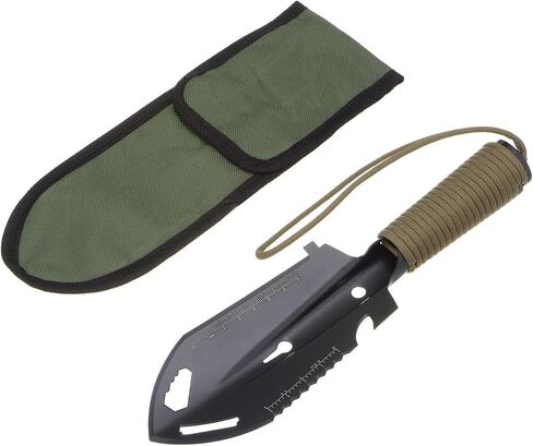 Multifunctional Camping Shovel 9 in 1 Multi-Purpose Backpacking Shovels with Carrying Bag for Outdoor Camping Hiking, Black Khaki in Saudi Arabia
