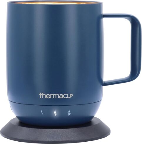 Self-Heating Temperature Controlled Coffee Mug with Lid, Led Electric Smart Cup, 3 Custom Heat Settings, Auto/Off Feature, Keeps Liquids Warm, Sip Smarter (Ocean Blue – 10 oz). in Saudi Arabia