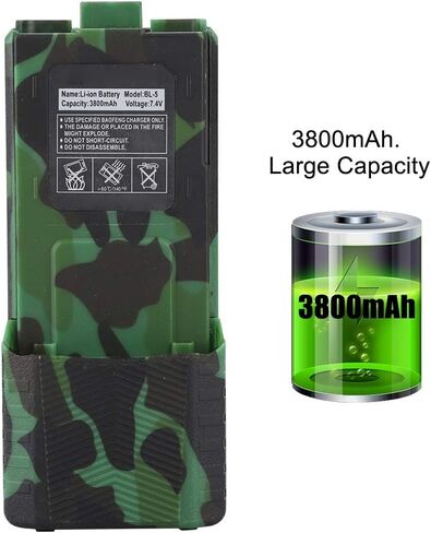 Liion Battery, High Capacity Extended Battery, 7.4V Walkietalkie Battery for , for UV5R, DM5R, UV5R V2+, UV5RQ, BFF8(Camouflage) in Saudi Arabia