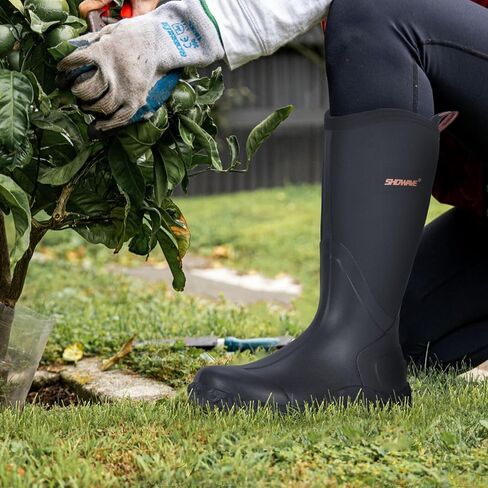 Showave Rain Boots for Women Waterproof Insulated Rubber Neoprene Boots Durable Mud Boots for Farming Raining Gardening Chore Work in Saudi Arabia