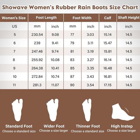 Showave Rain Boots for Women Waterproof Insulated Rubber Neoprene Boots Durable Mud Boots for Farming Raining Gardening Chore Work in Saudi Arabia
