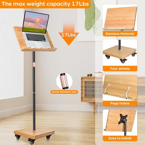 حامل كتب دوار، حامل كتب بارتفاع وزاوية قابلة للتعديل للقراءة بدون استخدام اليدين، حامل كتب كبير جدًا للكتب المدرسية الثقيلة، حامل قراءة دوار للكتاب السميك (15.4 × 11 بوصة) in Kuwait