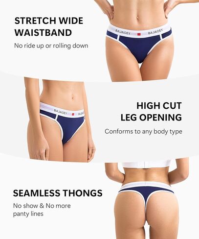 Thongs for Women Pack, Breathable Cotton Underwear Soft Cheeky Panties for Ladies 5 Pack S-XL in Saudi Arabia