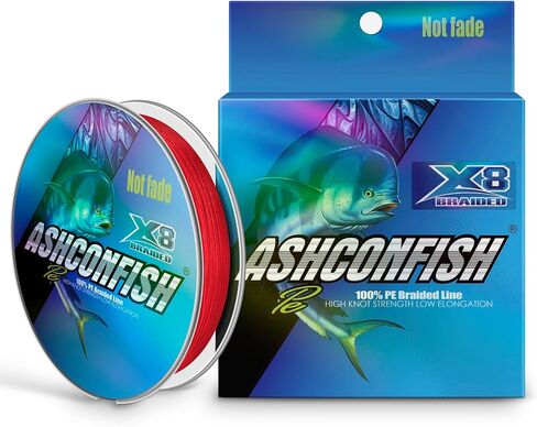 Ashconfish Braided Fishing Line Color Never Fade 8 Strands Super Strong PE Fishing Line Abrasion Resistant Fishing Wire Zero Stretch 6lb to 300lb in Saudi Arabia