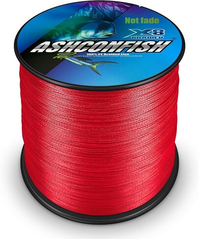 Ashconfish Braided Fishing Line Color Never Fade 8 Strands Super Strong PE Fishing Line Abrasion Resistant Fishing Wire Zero Stretch 6lb to 300lb in Saudi Arabia