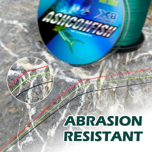 Ashconfish Braided Fishing Line Color Never Fade 8 Strands Super Strong PE Fishing Line Abrasion Resistant Fishing Wire Zero Stretch 6lb to 300lb in Saudi Arabia