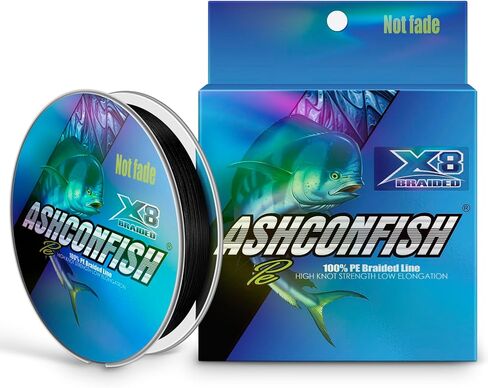 Ashconfish Braided Fishing Line Color Never Fade 8 Strands Super Strong PE Fishing Line Abrasion Resistant Fishing Wire Zero Stretch 6lb to 300lb in Saudi Arabia