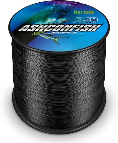 Ashconfish Braided Fishing Line Color Never Fade 8 Strands Super Strong PE Fishing Line Abrasion Resistant Fishing Wire Zero Stretch 6lb to 300lb in Saudi Arabia