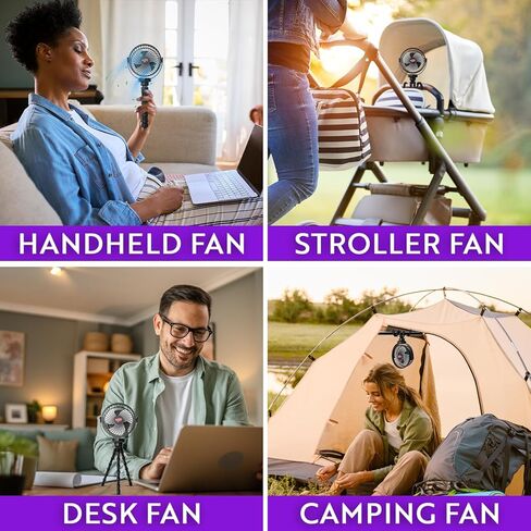 مروحة فقاعات محمولة لعربة الأطفال، مروحة سفر قابلة لإعادة الشحن، مشبك على مروحة عربة الأطفال للسرير والسيارة وجهاز المشي والدراجة، مروحة محمولة صغيرة مع 3 إعدادات للسرعة والإضاءة بالإضافة إلى دوران 360 درجة - أسود in Kuwait